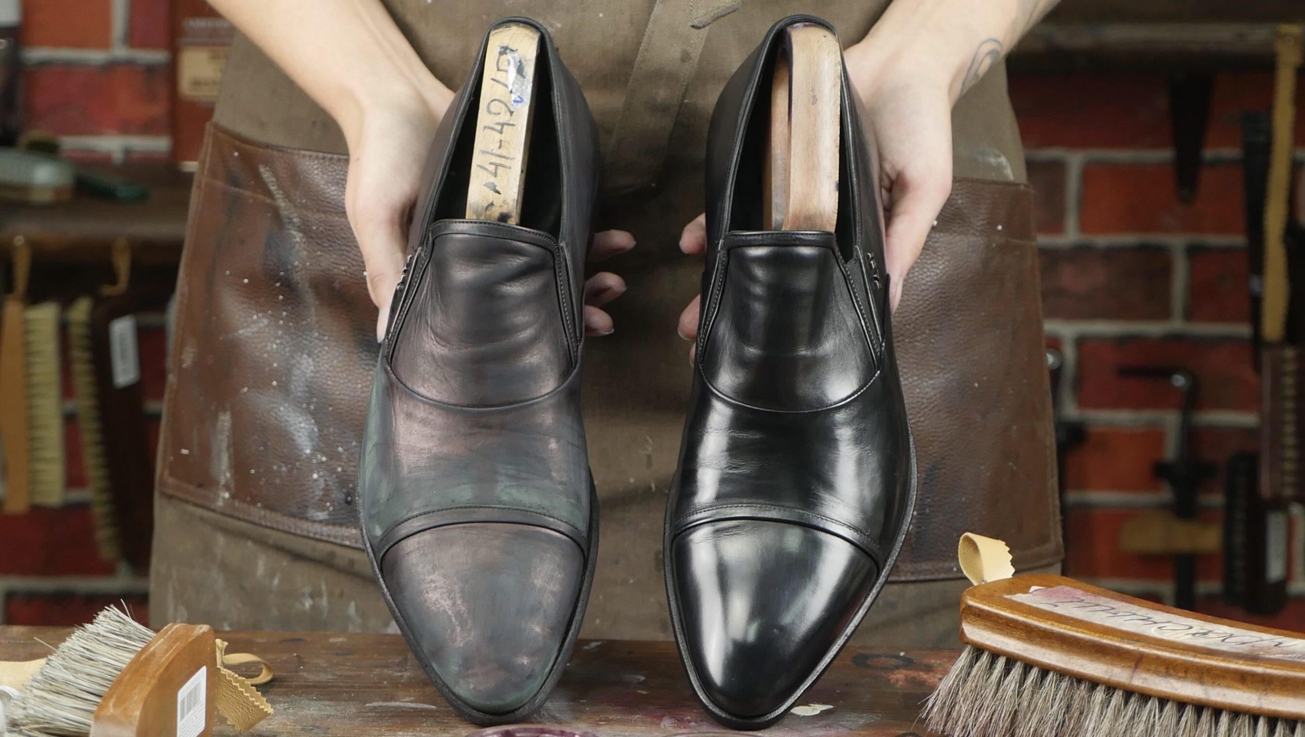 Покраска обуви из кожи в СПБ - профессиональный ремонт и восстановлениекожаной обуви